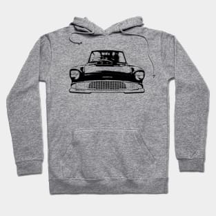 Ford Anglia 105E 1960s classic car monoblock black Hoodie